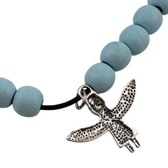 Tribal Owl Totem Necklace Antique Silver Plated Vegan Leather Cord - Picture 3 of 11